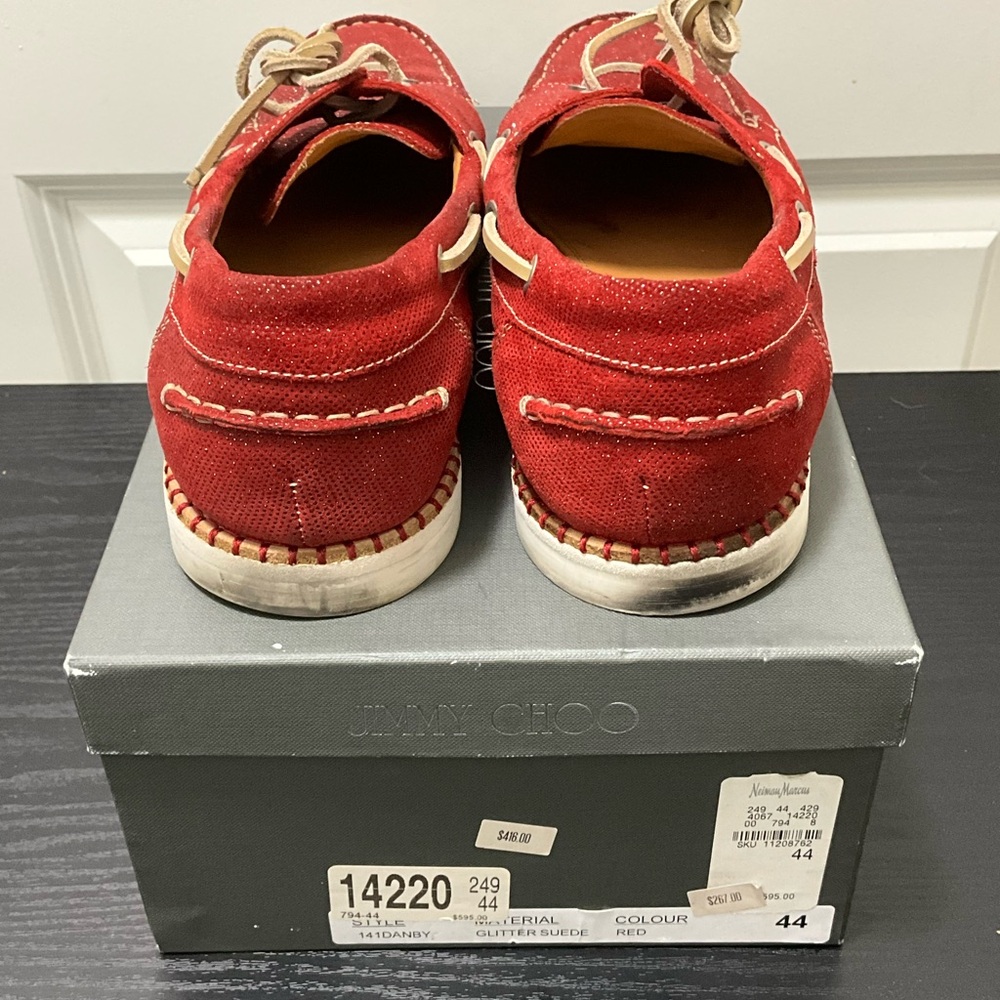 Jimmy Choo Red Suede Sneakers - Picture 13 of 14